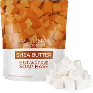 2 LB – Shea Butter Soap Base by Velona | Pre-Cut Cubes | SLS/SLES Free | Glycerin Melt and Pour |Natural for The Best Result for Soap-Making