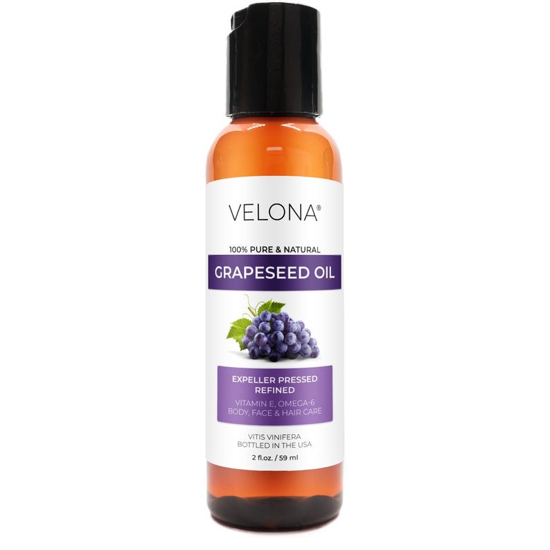 Grapeseed Oil by Velona 2 Fl Oz - 1 Gallon / 128 Fl Oz | 100% Pure and Natural Carrier Oil | Refined, Expeller pressed | Cooking
