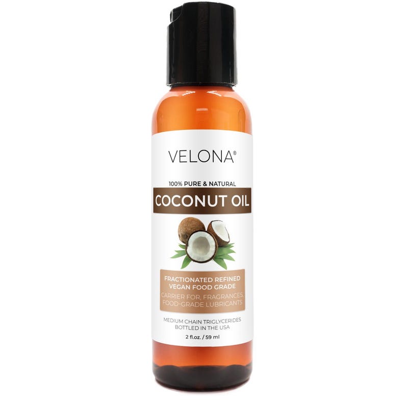 Coconut Oil by Velona 2 Fl Oz - 1 Gallon / 128 Fl Oz | 100% Pure and Natural Carrier Oil | Fractionated, Ultra Refined