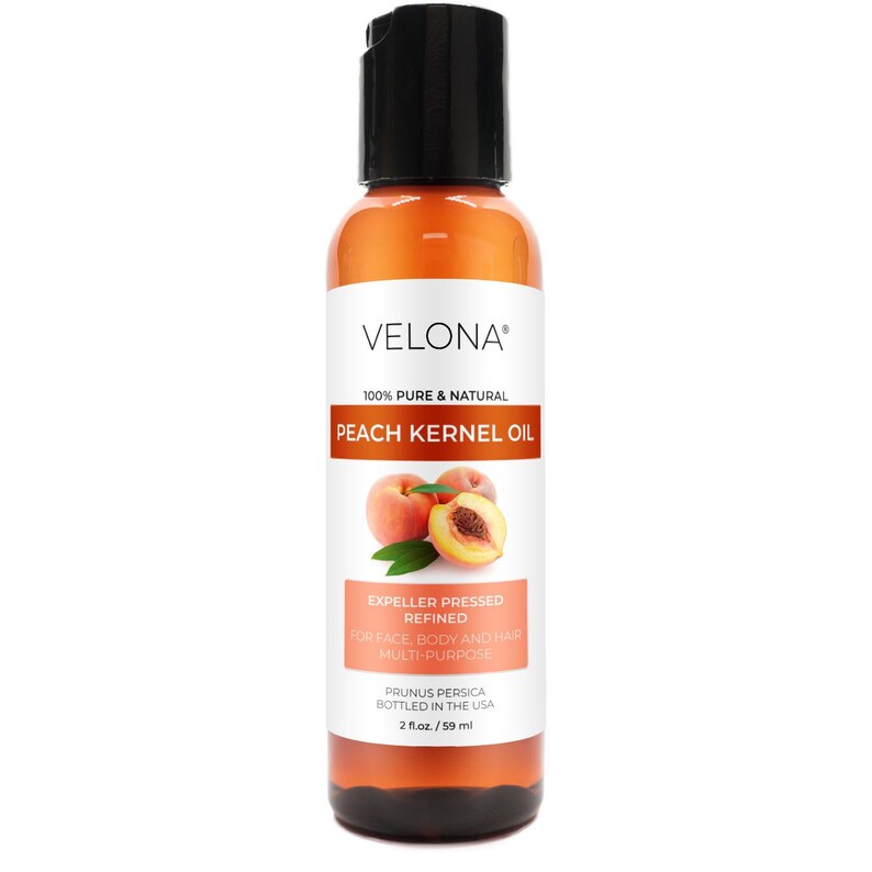 Peach Kernel Oil by Velona 2 Fl Oz - 1 Gallon / 128 Fl Oz | 100% Pure & Natural Carrier Oil |Refined, Expeller pressed | Cooking