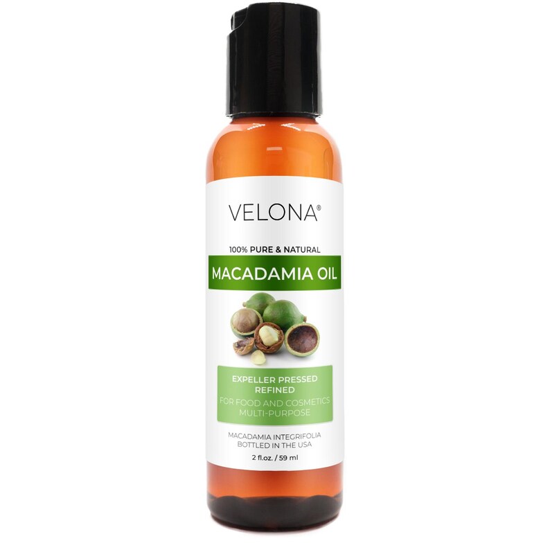 Macadamia Nut Oil by Velona 2 Fl Oz-1 Gallon/128 Fl Oz | 100% Pure and Natural Carrier Oil | Refined, Cooking, Skin, Hair, Body Moisturizing