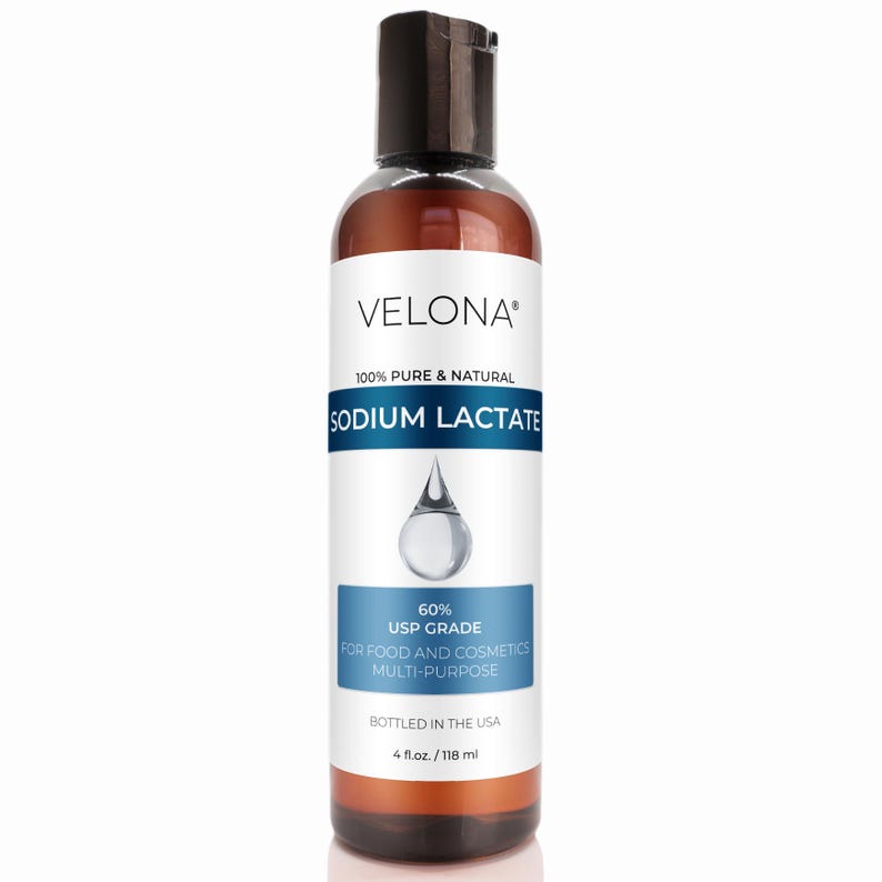 velona Sodium Lactate 60% - 4 Fl Oz USP Grade Natural Preservative For Soap Making & Lotions Harder Bar of Soap pH Regulator