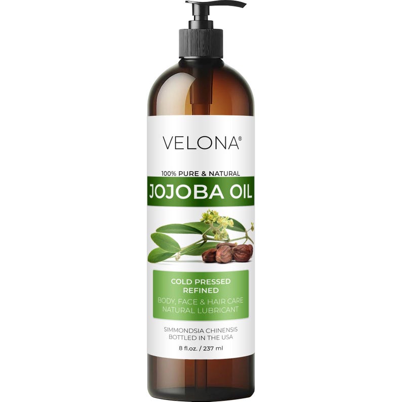 Jojoba Oil by Velona 2 Fl Oz - 1 Gallon / 128 Fl Oz | 100% Pure and Natural Carrier Oil | Clear, Refined, Cold Pressed | Moisturizing Face