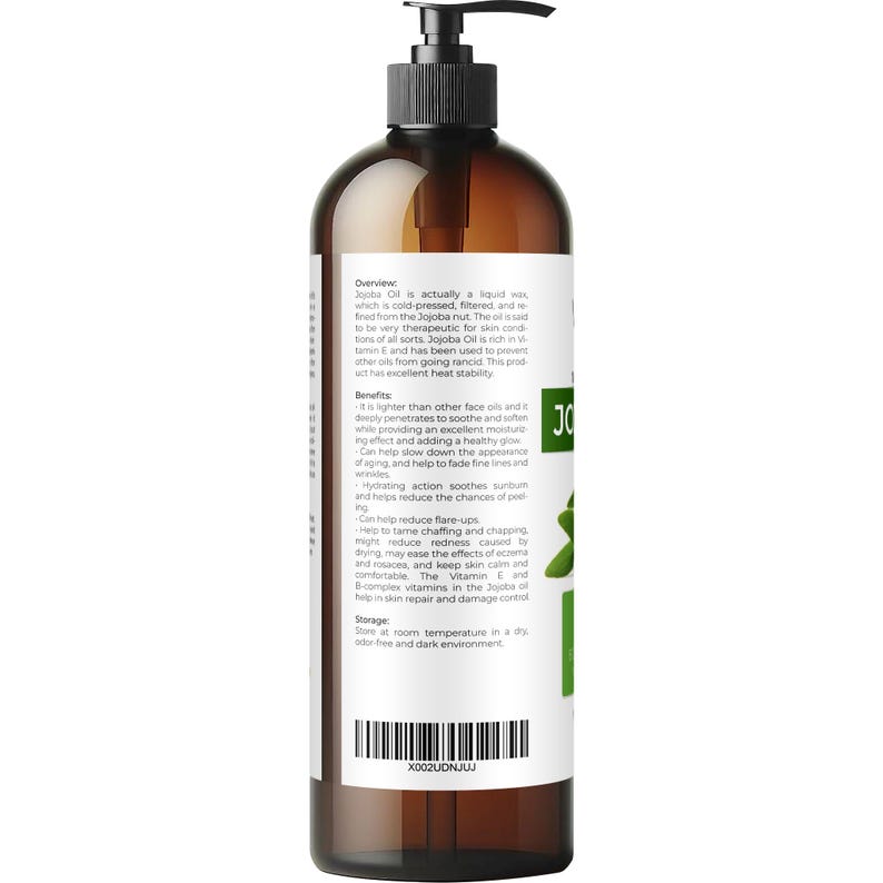 Jojoba Oil by Velona 2 Fl Oz - 1 Gallon / 128 Fl Oz | 100% Pure and Natural Carrier Oil | Clear, Refined, Cold Pressed | Moisturizing Face