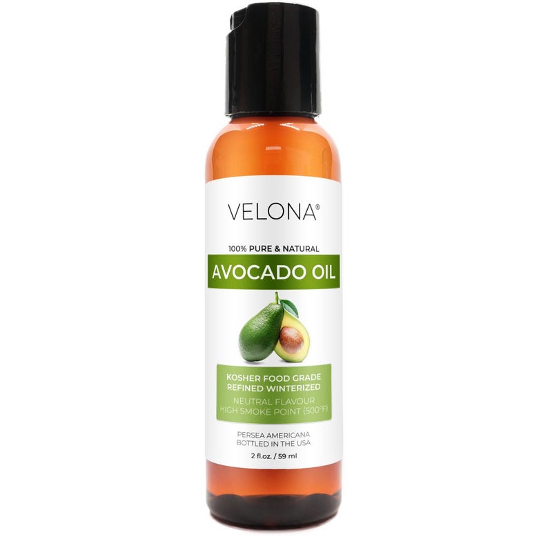 Avocado Oil by Velona - 2 Fl Oz - 1 Gallon/128 Fl Oz | 100% Pure and Natural Carrier Oil | Refined, Cold Pressed | Hair, Body and Skin Care