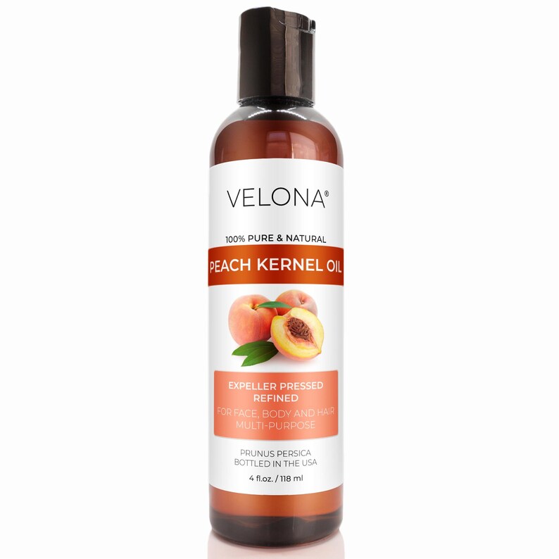 Peach Kernel Oil by Velona 2 Fl Oz - 1 Gallon / 128 Fl Oz | 100% Pure & Natural Carrier Oil |Refined, Expeller pressed | Cooking