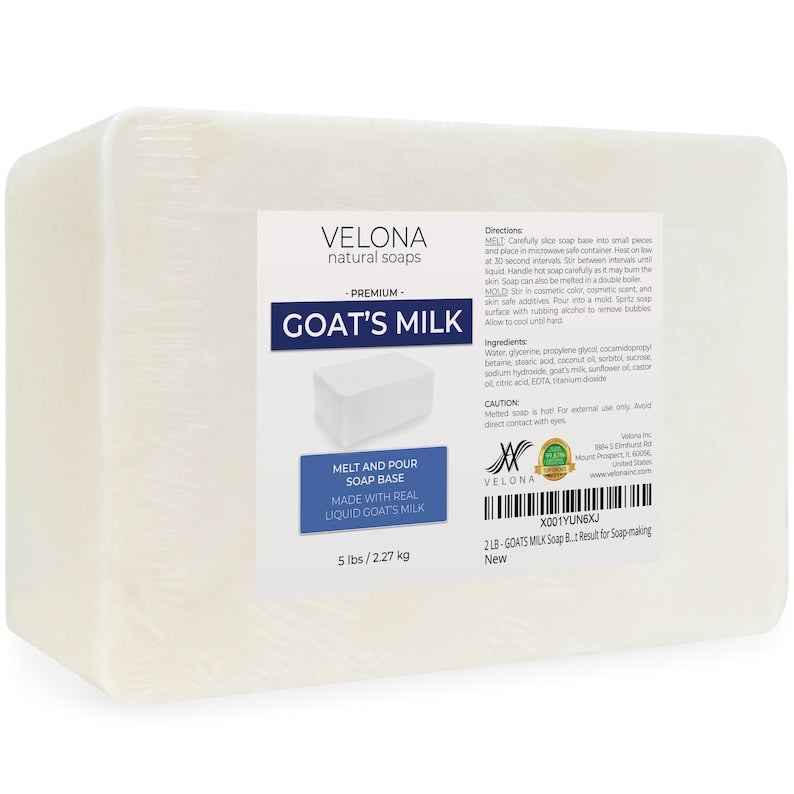 velona 5 LB - Goats Milk Soap Base SLS/SLES free | Melt and Pour | Natural Bars For The Best Result for Soap-making