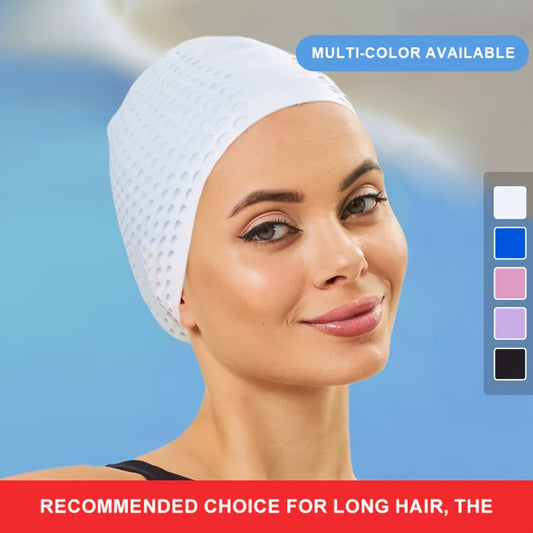 1pc Silicone Swim Cap, High Elasticity, Thickened Design for Long and Short Hair, Keeps Hair Dry, Easy to Remove, Ideal for Outdoor Water Sports, Durable Swim Accessory - Perfect for Valentine's Day, Mother's Day, Mardi Gras