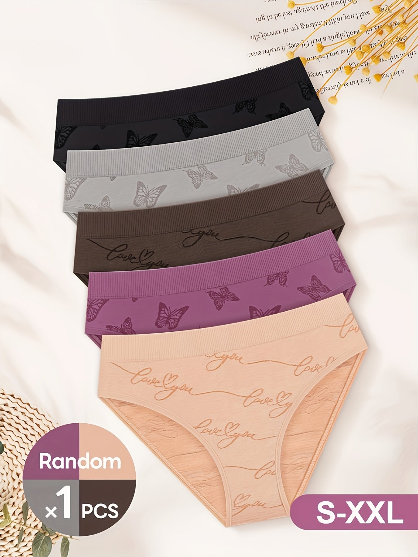 1/10 Pack Women's Panties Triangle Low-Rise Soft Breathable Minimalist Lightweight Seamless Random Color