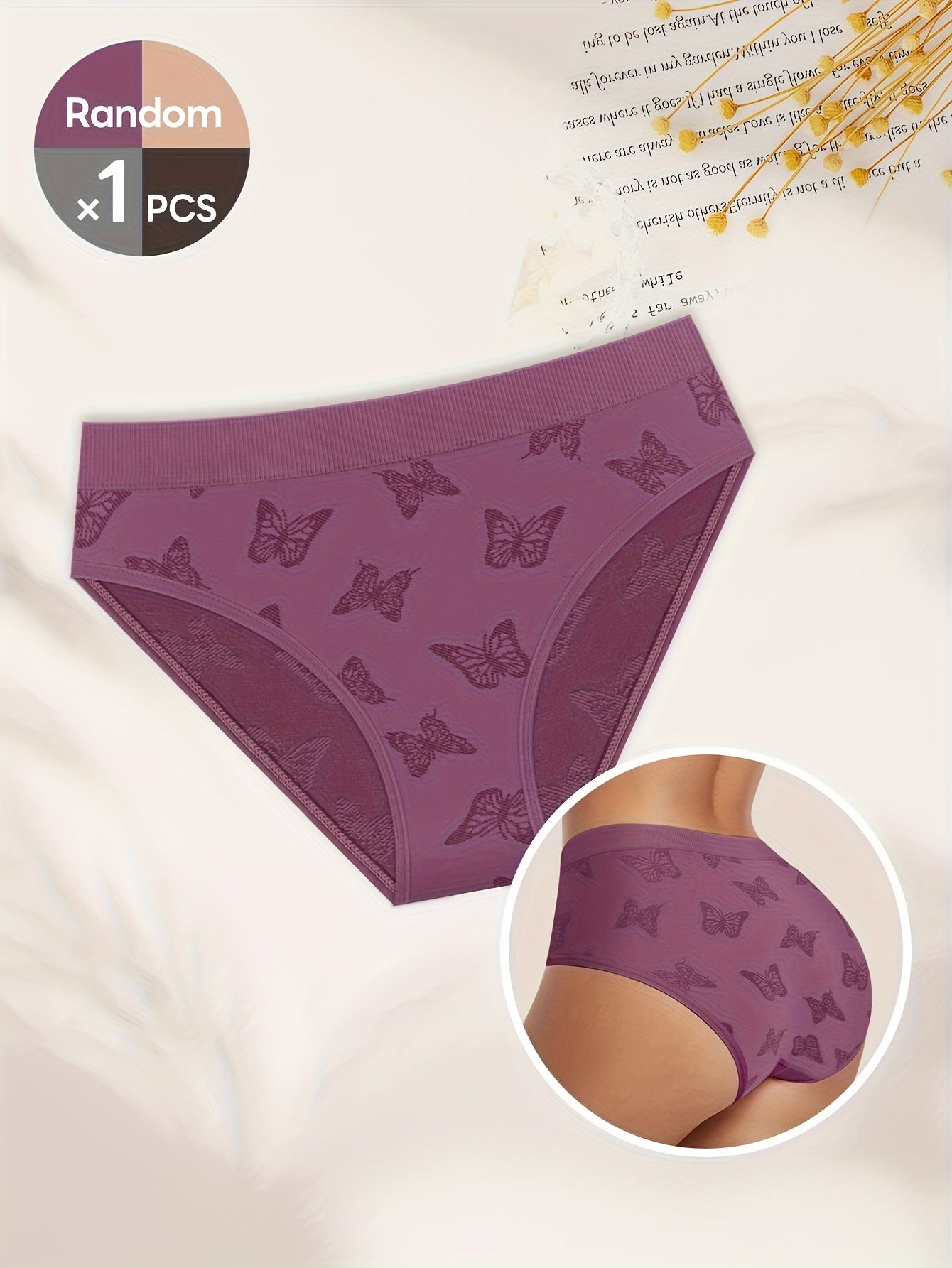 1/10 Pack Women's Panties Triangle Low-Rise Soft Breathable Minimalist Lightweight Seamless Random Color