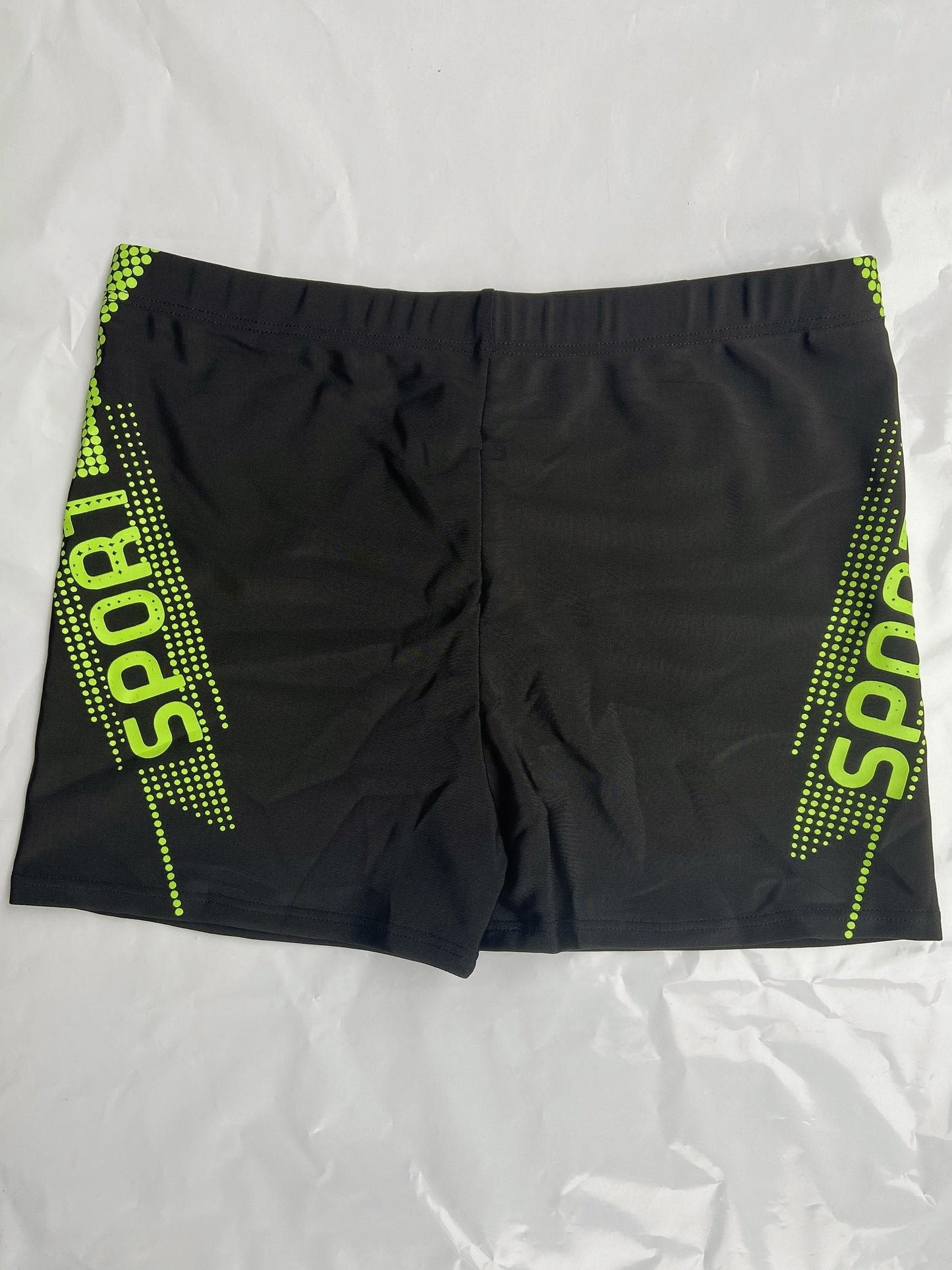 'Sport' Print Board Shorts, Quick-drying Drawstring Men's Swim Trunks, Men's Swimwear, Swim Shorts For Summer Beach Pool
