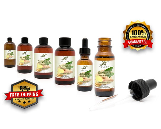 Ginger ESSENTIAL OIL 100% NATURAL Steam Distilled Velona