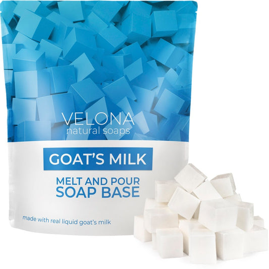 2 LB – Goats Milk Soap Base by Velona | Pre-Cut Cubes | SLS/SLES Free | Glycerin Melt and Pour Natural for The Best Result for Soap-Making