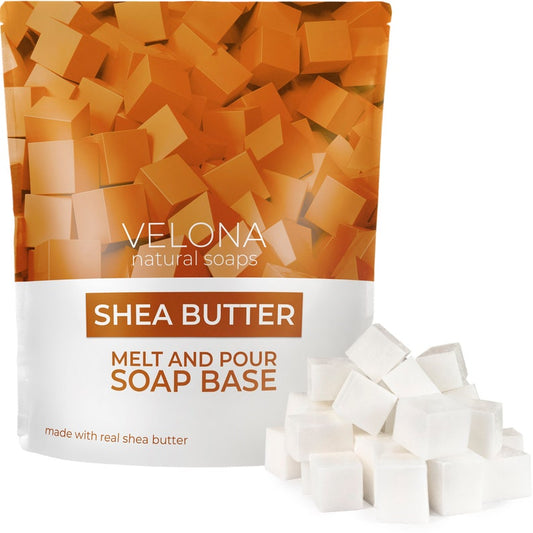 2 LB – Shea Butter Soap Base by Velona | Pre-Cut Cubes | SLS/SLES Free | Glycerin Melt and Pour |Natural for The Best Result for Soap-Making