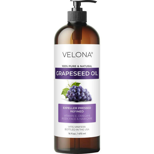 Grapeseed Oil by Velona 2 Fl Oz - 1 Gallon / 128 Fl Oz | 100% Pure and Natural Carrier Oil | Refined, Expeller pressed | Cooking