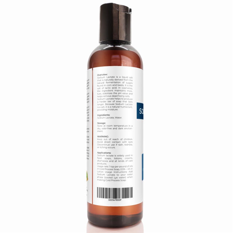 velona Sodium Lactate 60% - 4 Fl Oz USP Grade Natural Preservative For Soap Making & Lotions Harder Bar of Soap pH Regulator