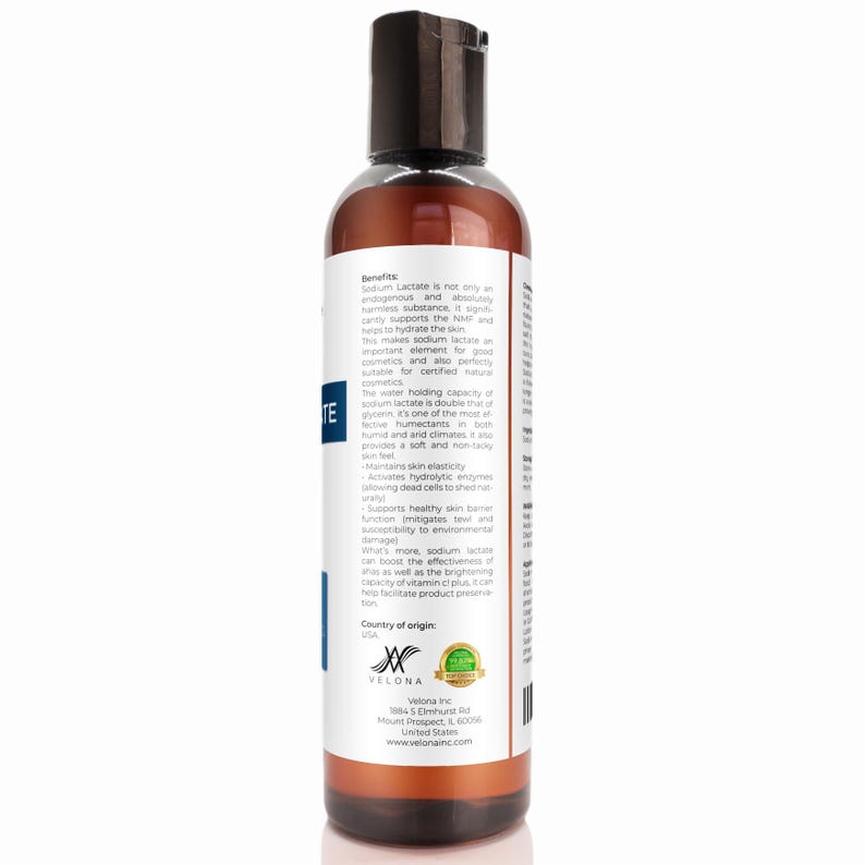 velona Sodium Lactate 60% - 4 Fl Oz USP Grade Natural Preservative For Soap Making & Lotions Harder Bar of Soap pH Regulator