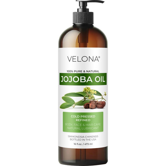 Jojoba Oil by Velona 2 Fl Oz - 1 Gallon / 128 Fl Oz | 100% Pure and Natural Carrier Oil | Clear, Refined, Cold Pressed | Moisturizing Face
