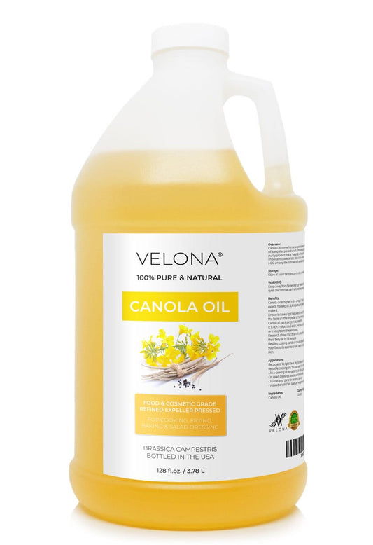 velona Canola Seed Oil 1 Gallon / 128 Fl Oz | 100% Pure and Natural Carrier Oil | Refined, Cold pressed | Cooking, Dressing