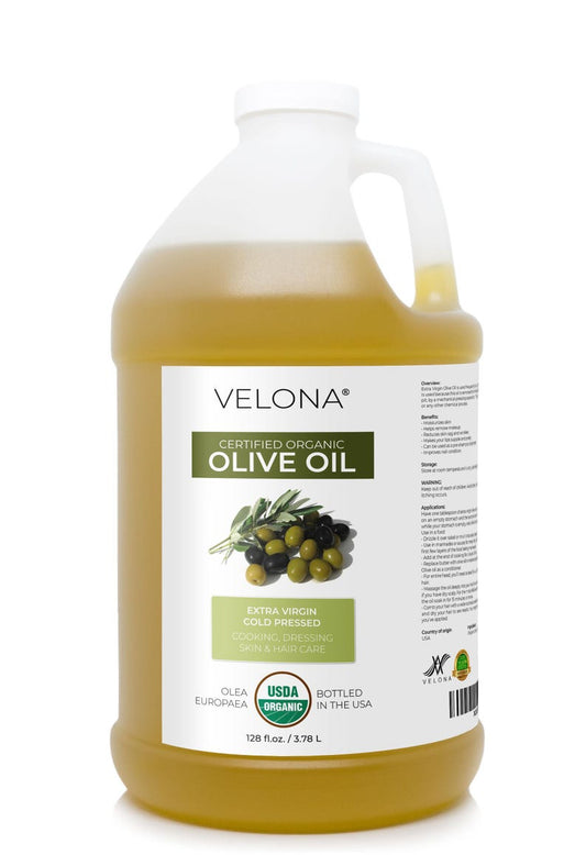 velona USDA Certified Organic Olive Oil - 1 Gallon / 128 Fl Oz | 100% Pure and Natural Oil | Extra Virgin, Unrefined, Cold Pressed | Cooking